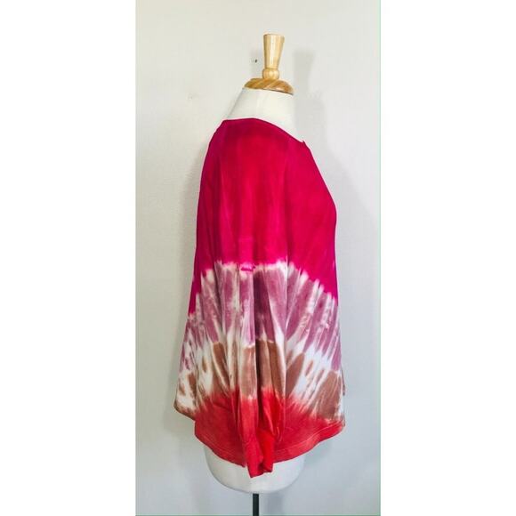 Rachel Zoe Sweatshirt Oversized Tie Dye Long Sleeve Relaxed Fit Stretch, L - Picture 3 of 11